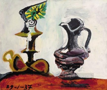 Still Life with a Candle l 1937 cubist Pablo Picasso Oil Paintings